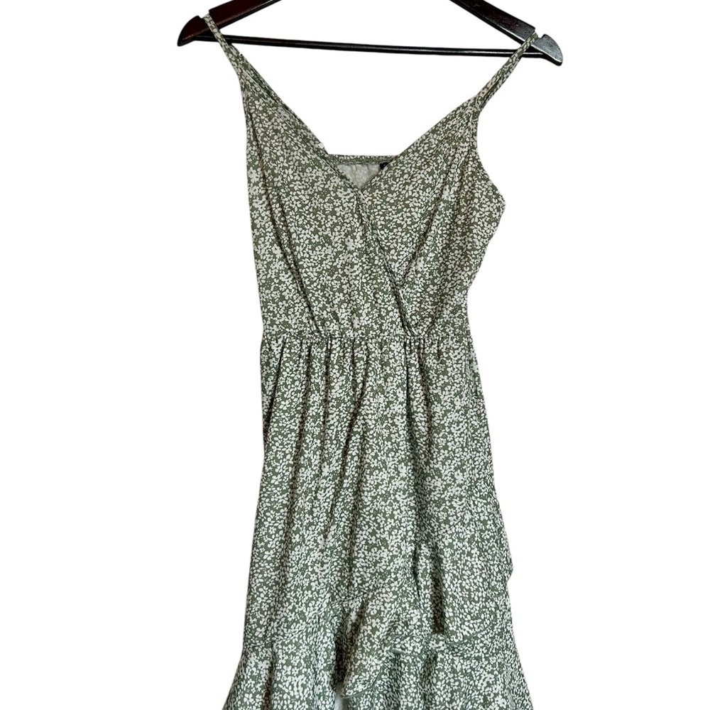Floral Green Sleeveless Dress
